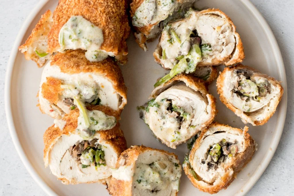 Creamy Chicken Roulade With Spinach and Mushrooms Recipe