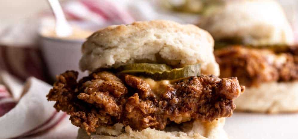 Fried Chicken Biscuits with Hot Honey Butter