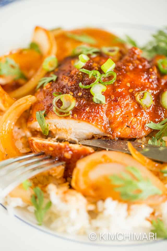 Oven Baked Korean Spicy Chicken with Gochujang