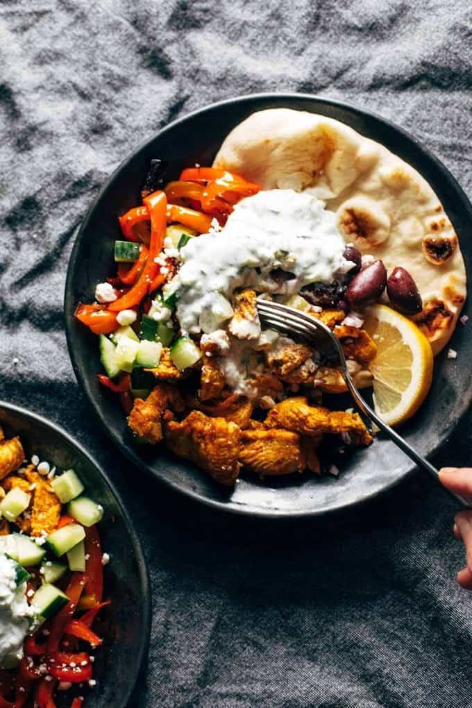 Sheet Pan Chicken Pitas + Tzatziki