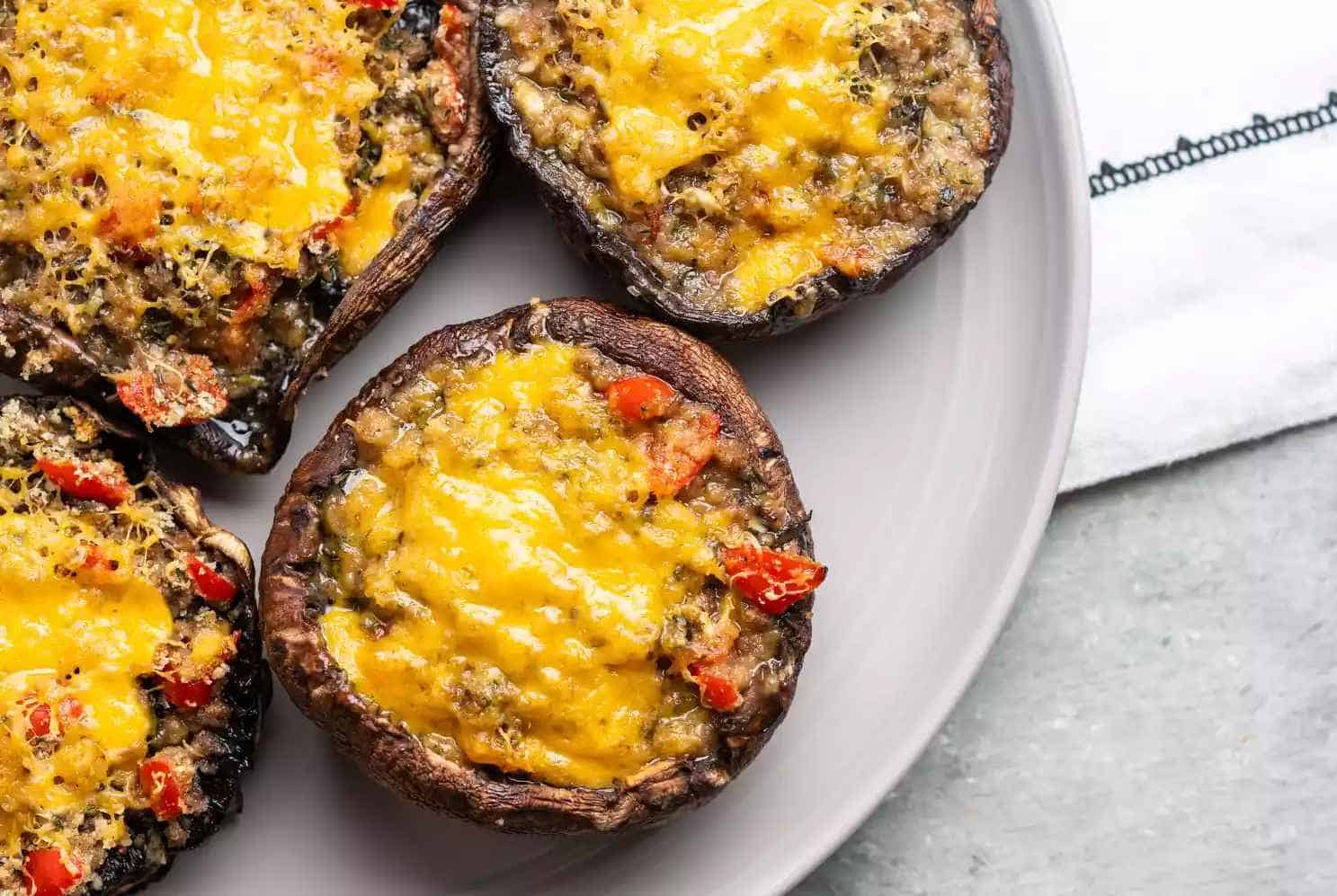 Grilled Herb and Cheese Stuffed Mushroom