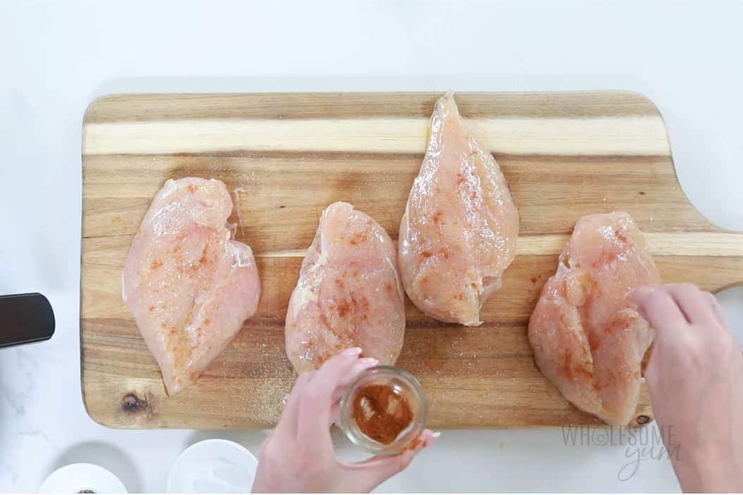 Seasoning the Chicken Breasts