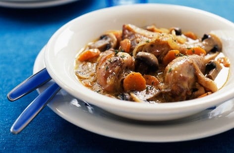 Chicken Fricassee with Mushrooms and Carrots