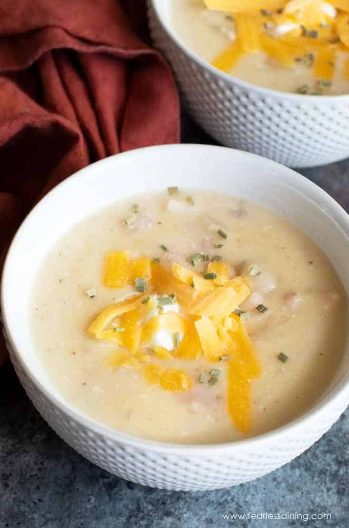 Creamy Chicken Potato Soup Recipe with Bacon by Fearless Dining