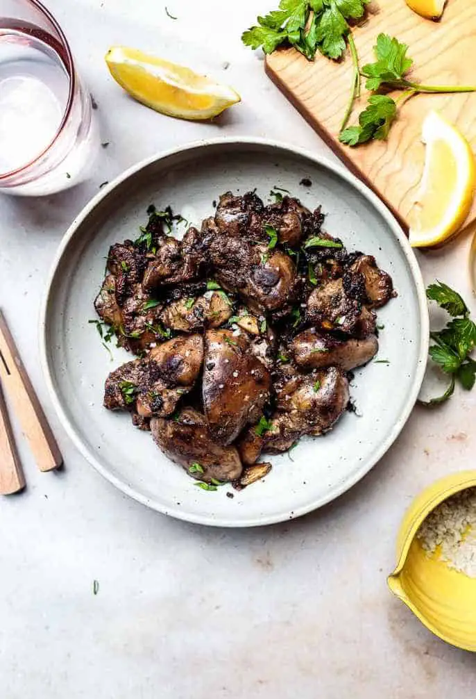 Sauteed Lemon-Garlic Chicken Liver and Onions by Food by Mars