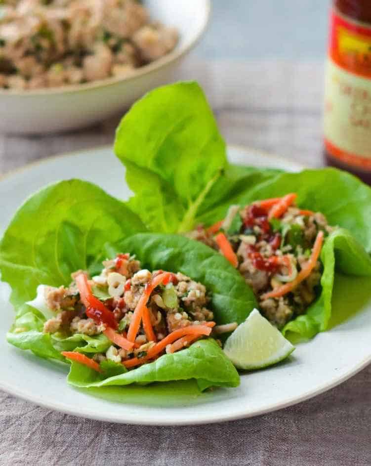 Thai-style Minced Chicken Lettuce Cups