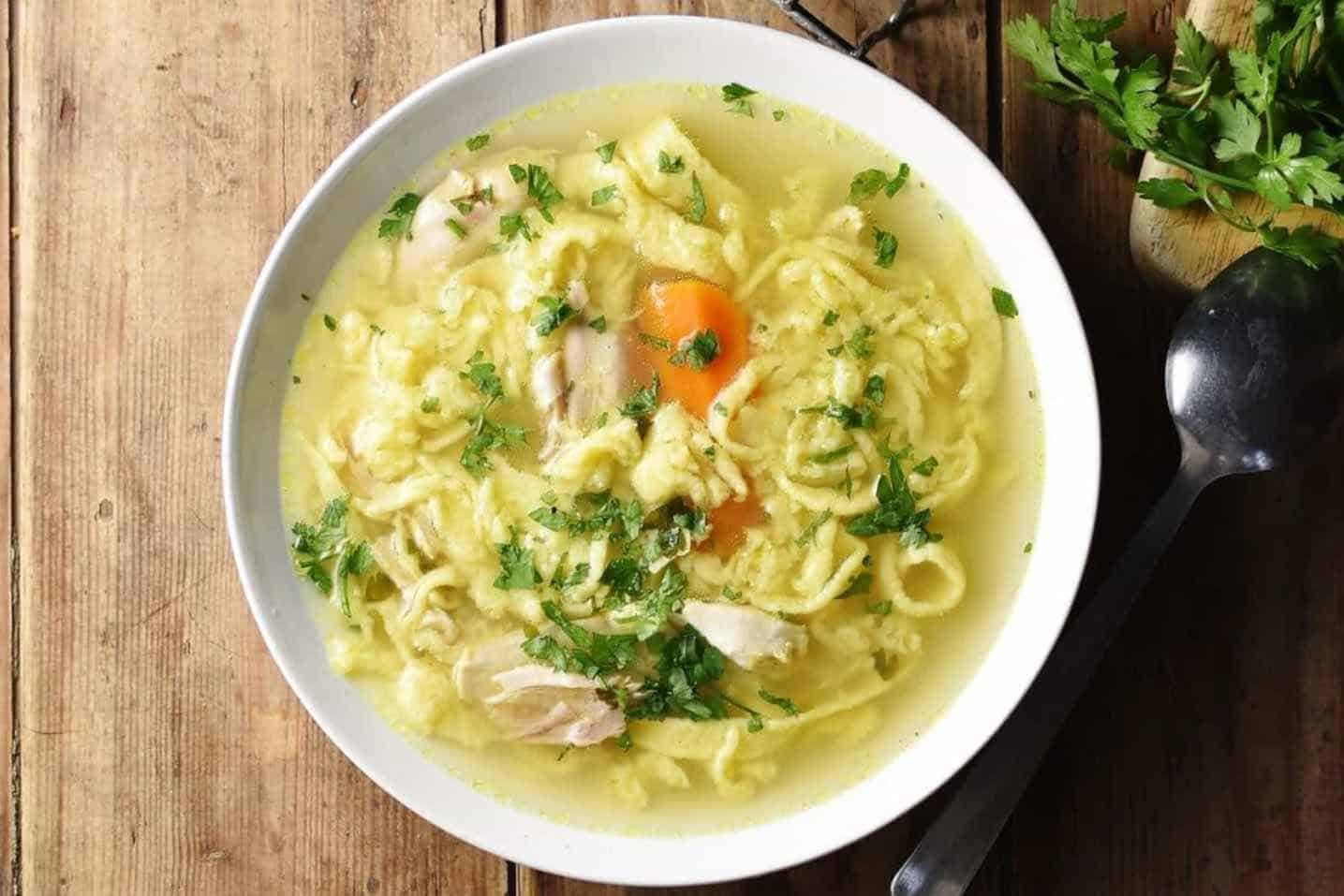 Polish Egg Drop Noodles Chicken Soup