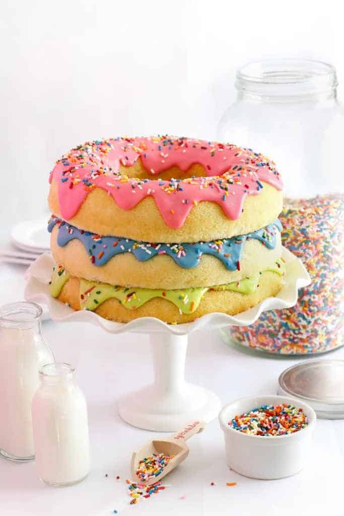 Triple-stack-donut-cake